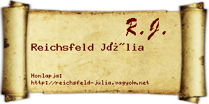 Reichsfeld Júlia névjegykártya
